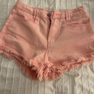 Pink Shein jean shorts. Size M